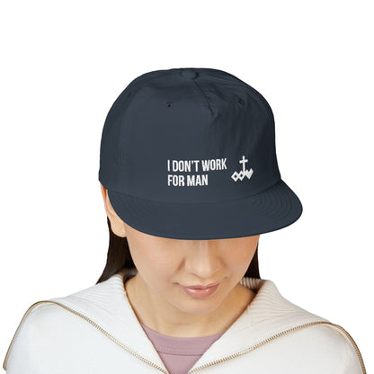 'I Don't Work for Man' Embroidered Snapback Surf Cap