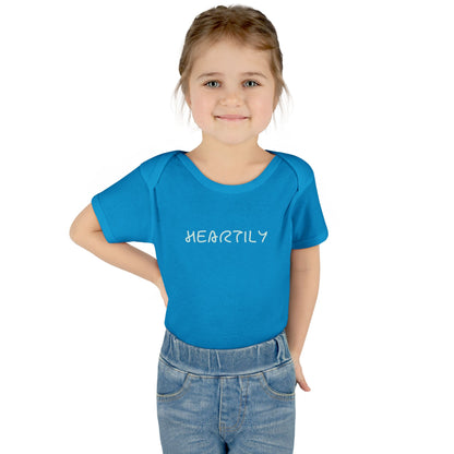 'Heartily' Script Baby Bodysuit