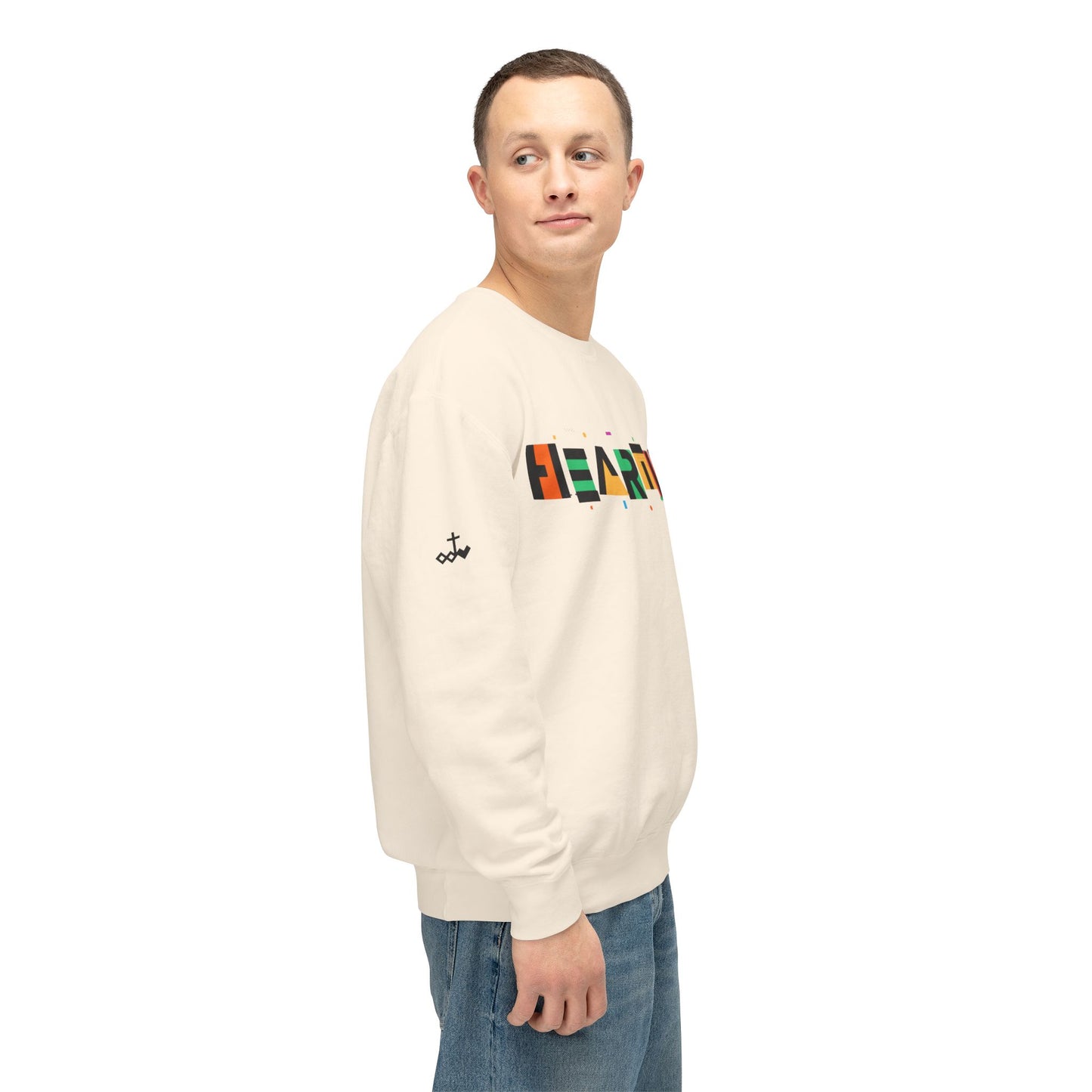 Unisex Heartily Color Font Crewneck Sweatshirt