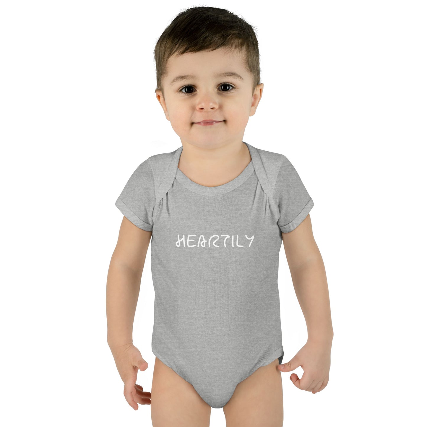 'Heartily' Script Baby Bodysuit