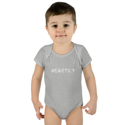 'Heartily' Script Baby Bodysuit
