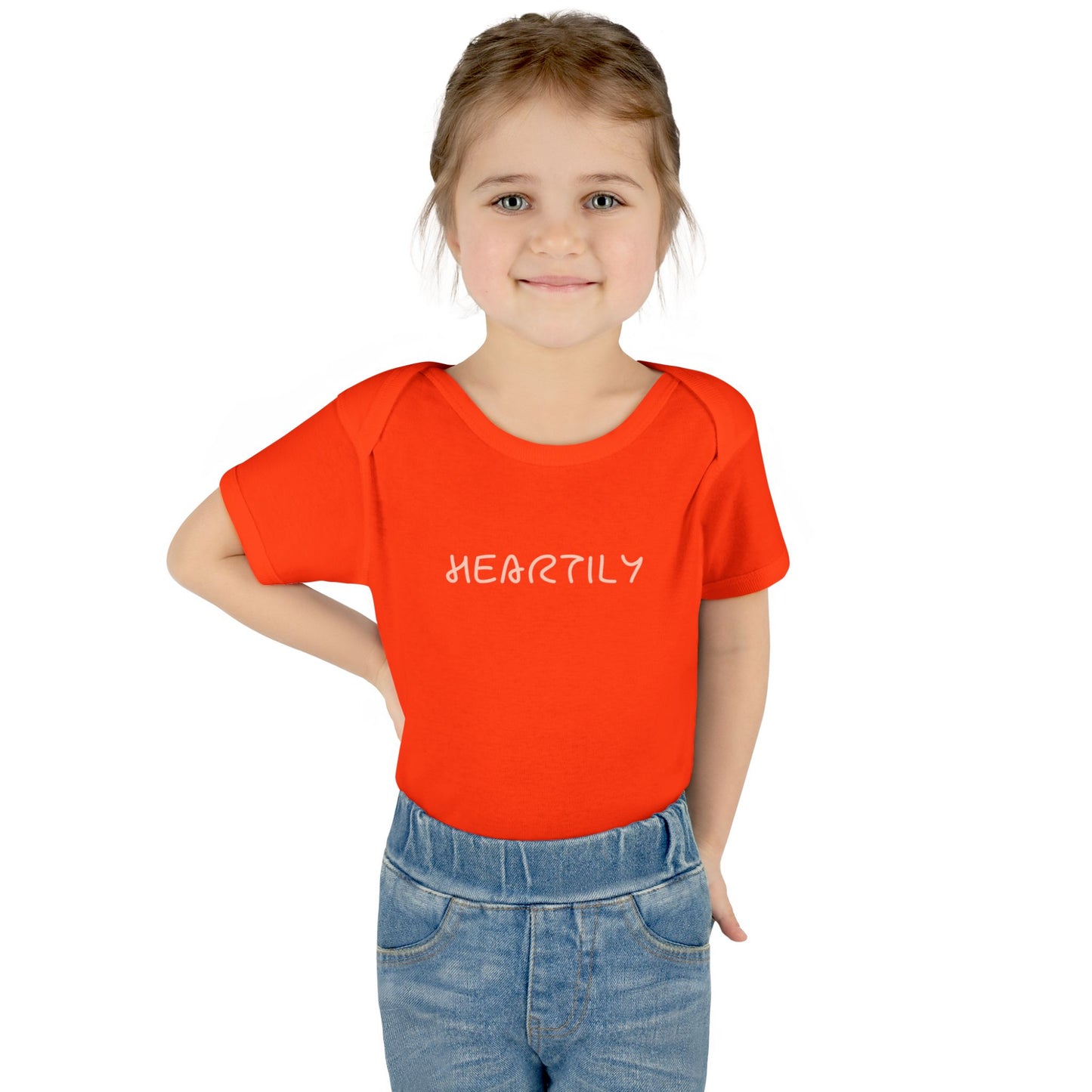'Heartily' Script Baby Bodysuit