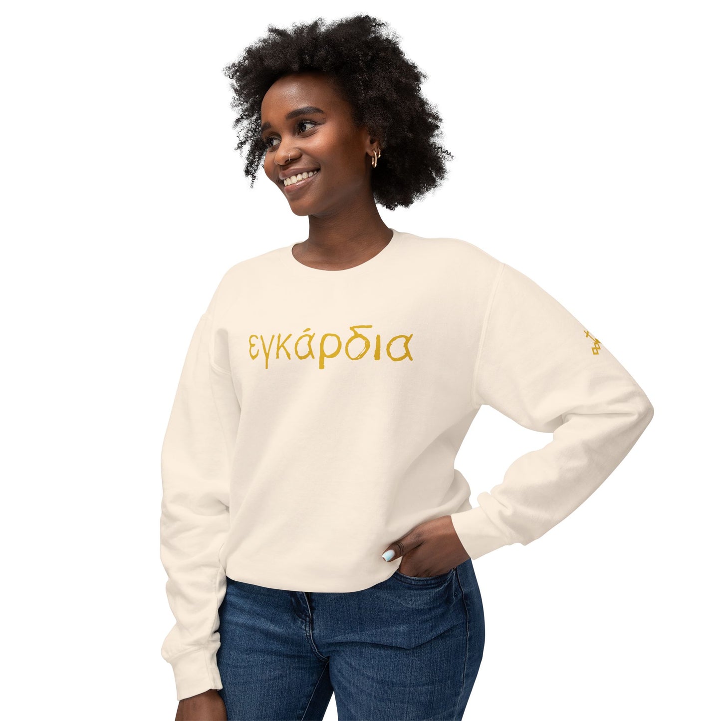 Greek "Heartily" Lightweight Crewneck Sweatshirt