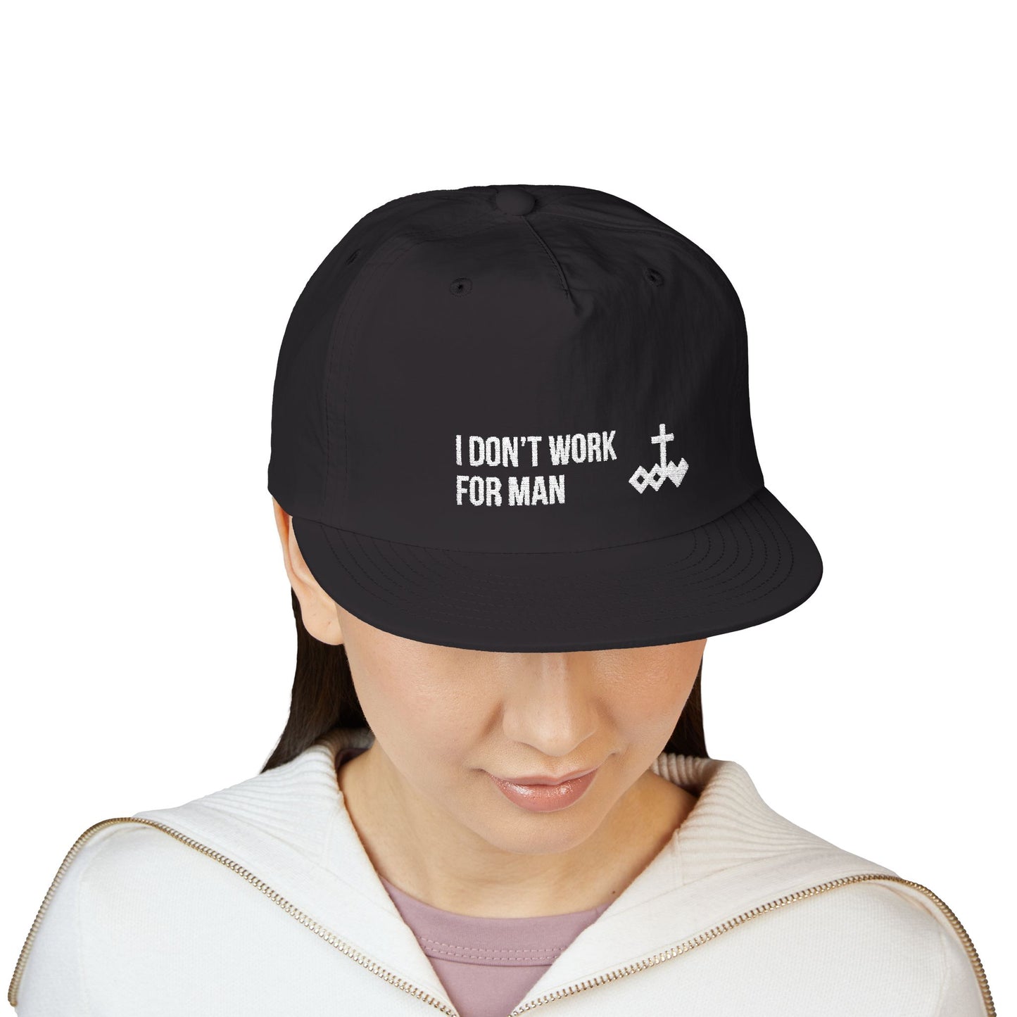 'I Don't Work for Man' Embroidered Snapback Surf Cap