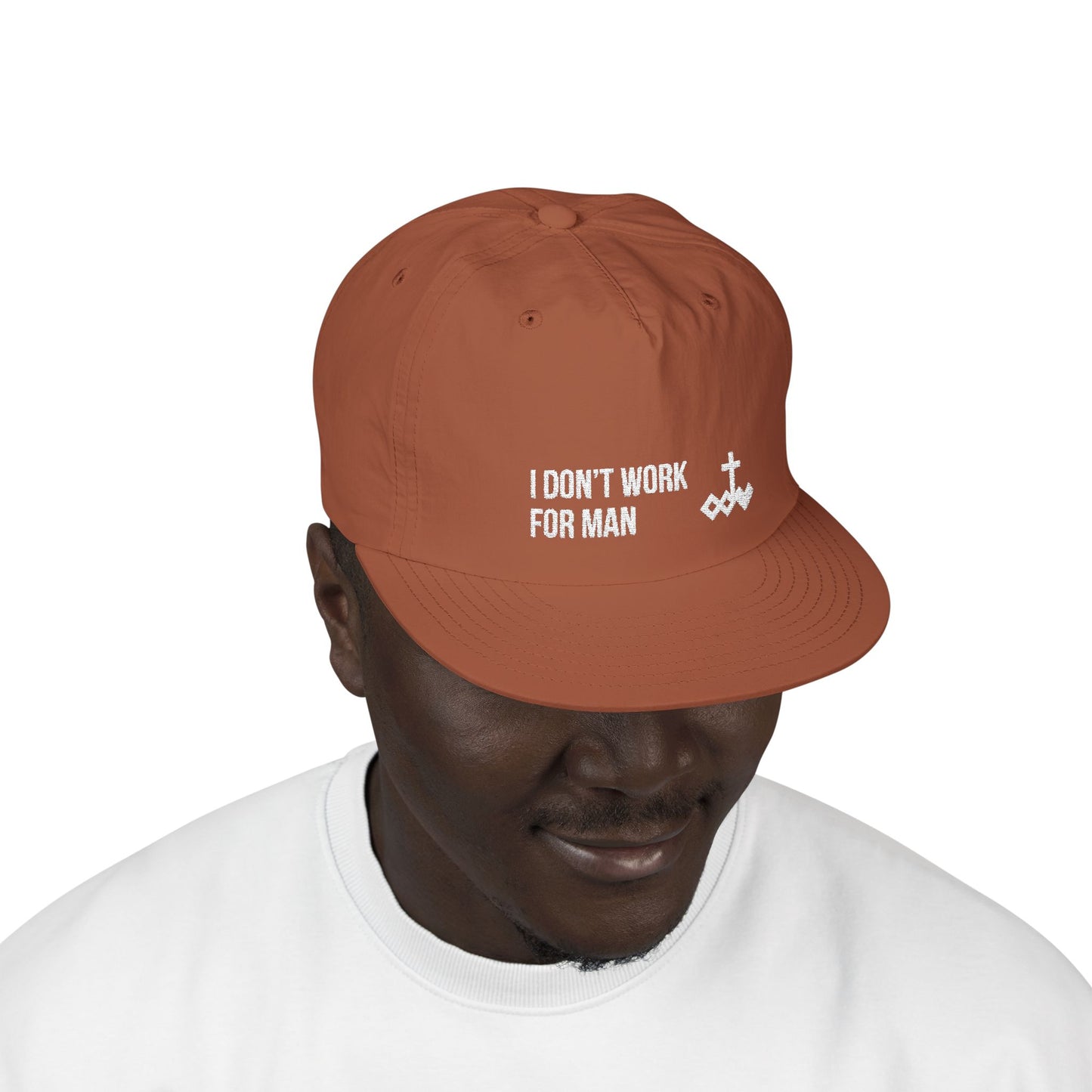 'I Don't Work for Man' Embroidered Snapback Surf Cap