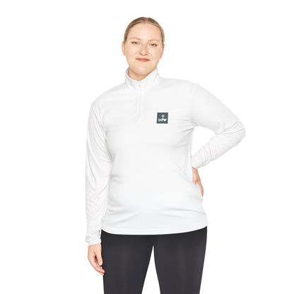 Block Bordered Logo Quarter-Zip Pullover