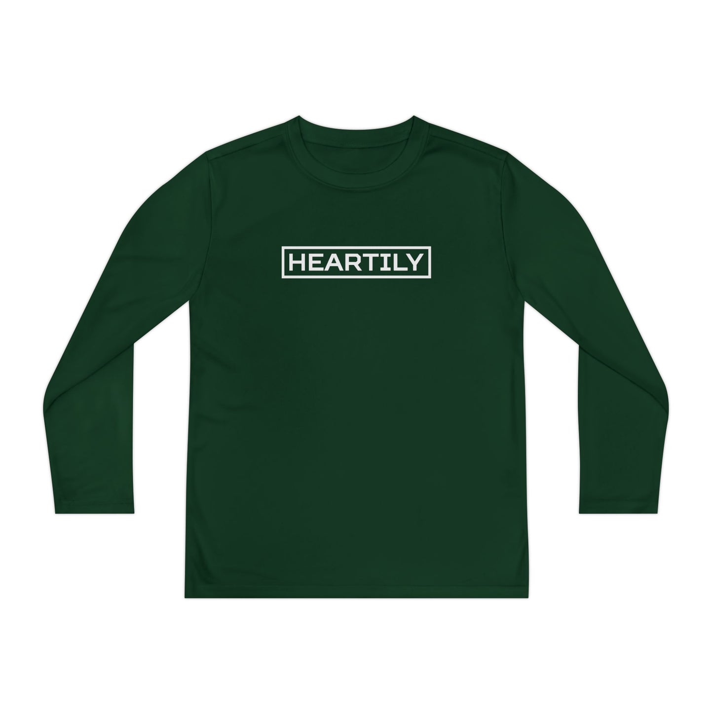 Bordered Heartily Youth Athletic Long Sleeve Tee