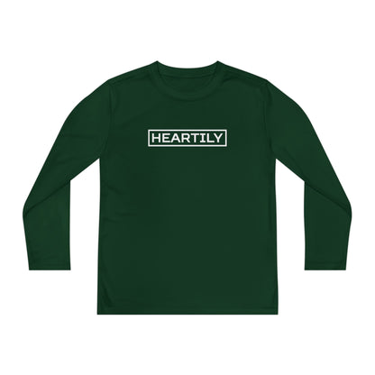 Bordered Heartily Youth Athletic Long Sleeve Tee