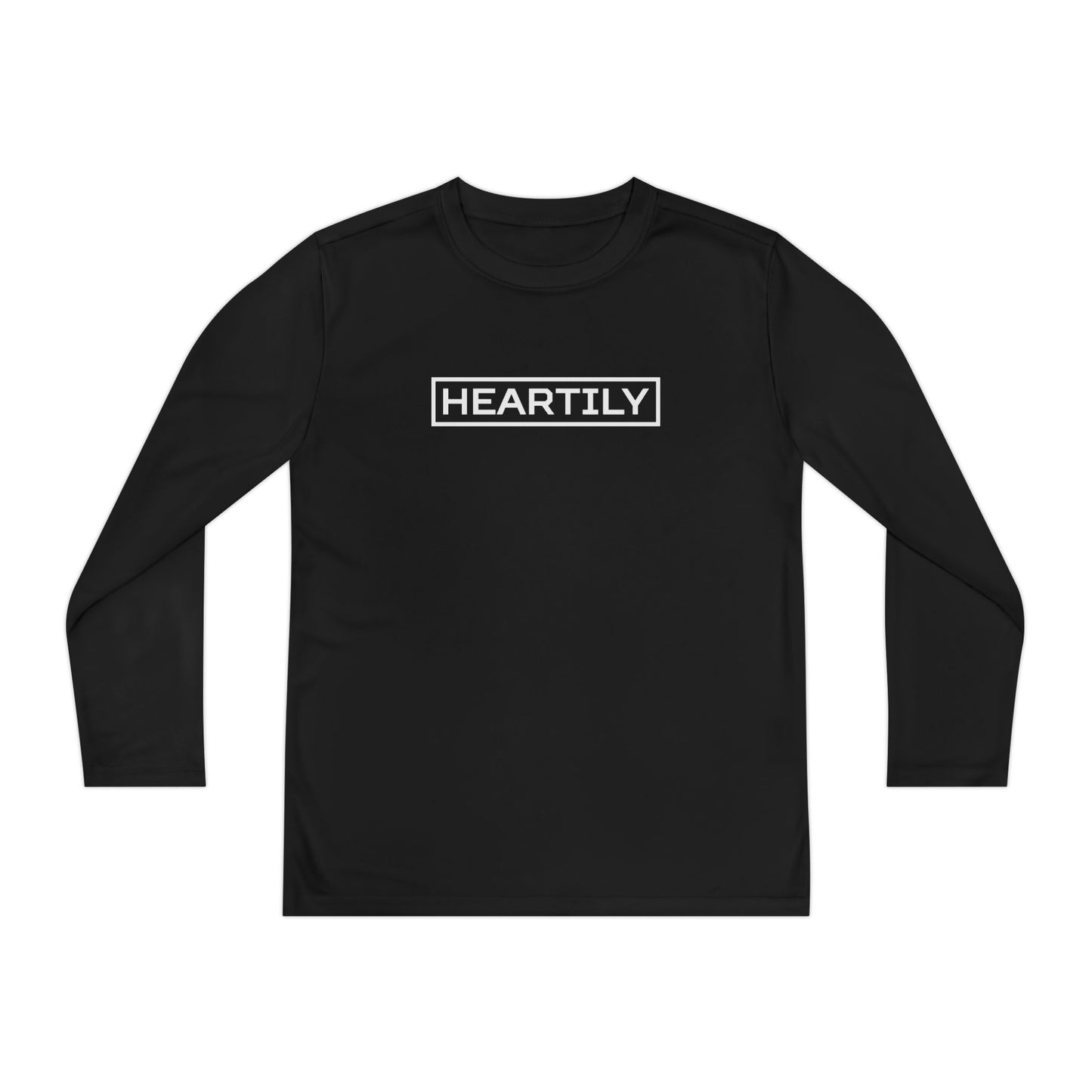 Bordered Heartily Youth Athletic Long Sleeve Tee