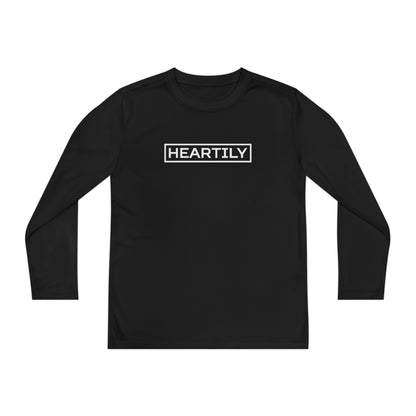 Bordered Heartily Youth Athletic Long Sleeve Tee