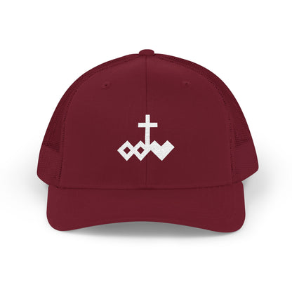Embroidered Logo Snapback Trucker Cap