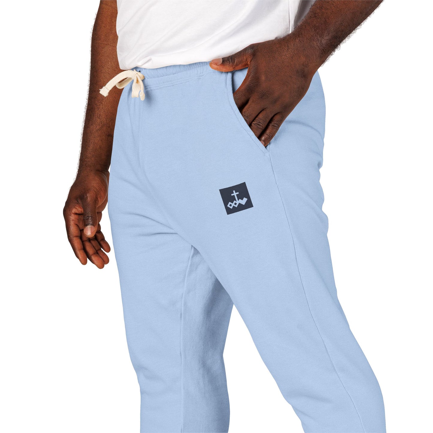 Block Bordered Logo Garment-Dyed Fleece Joggers