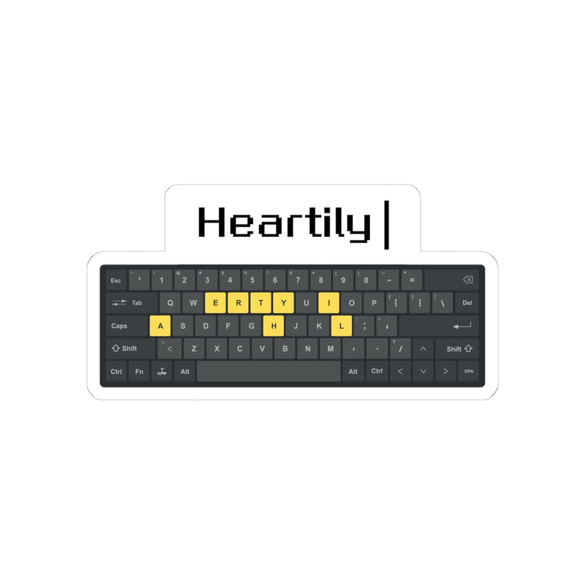 Heartily Keyboard Kiss-Cut Sticker