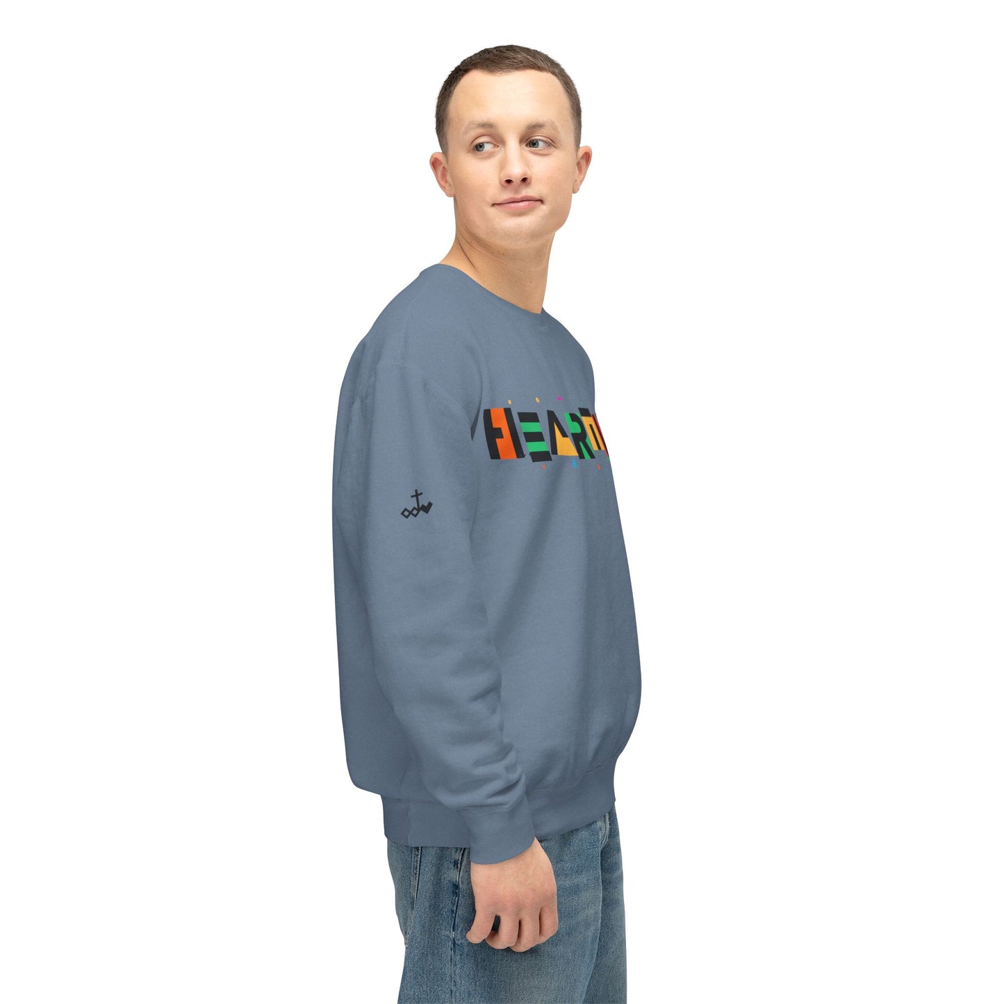 Unisex Heartily Color Font Crewneck Sweatshirt