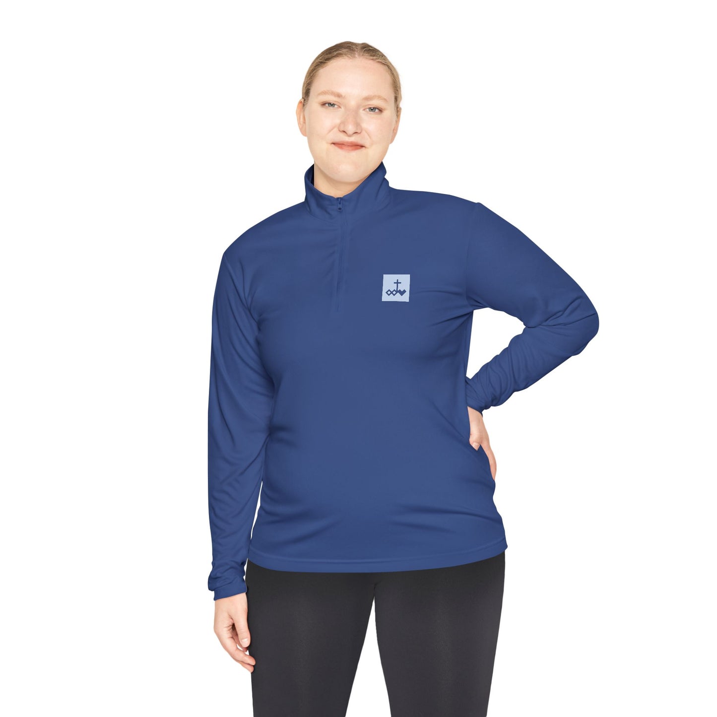 Block Bordered Logo Quarter-Zip Pullover