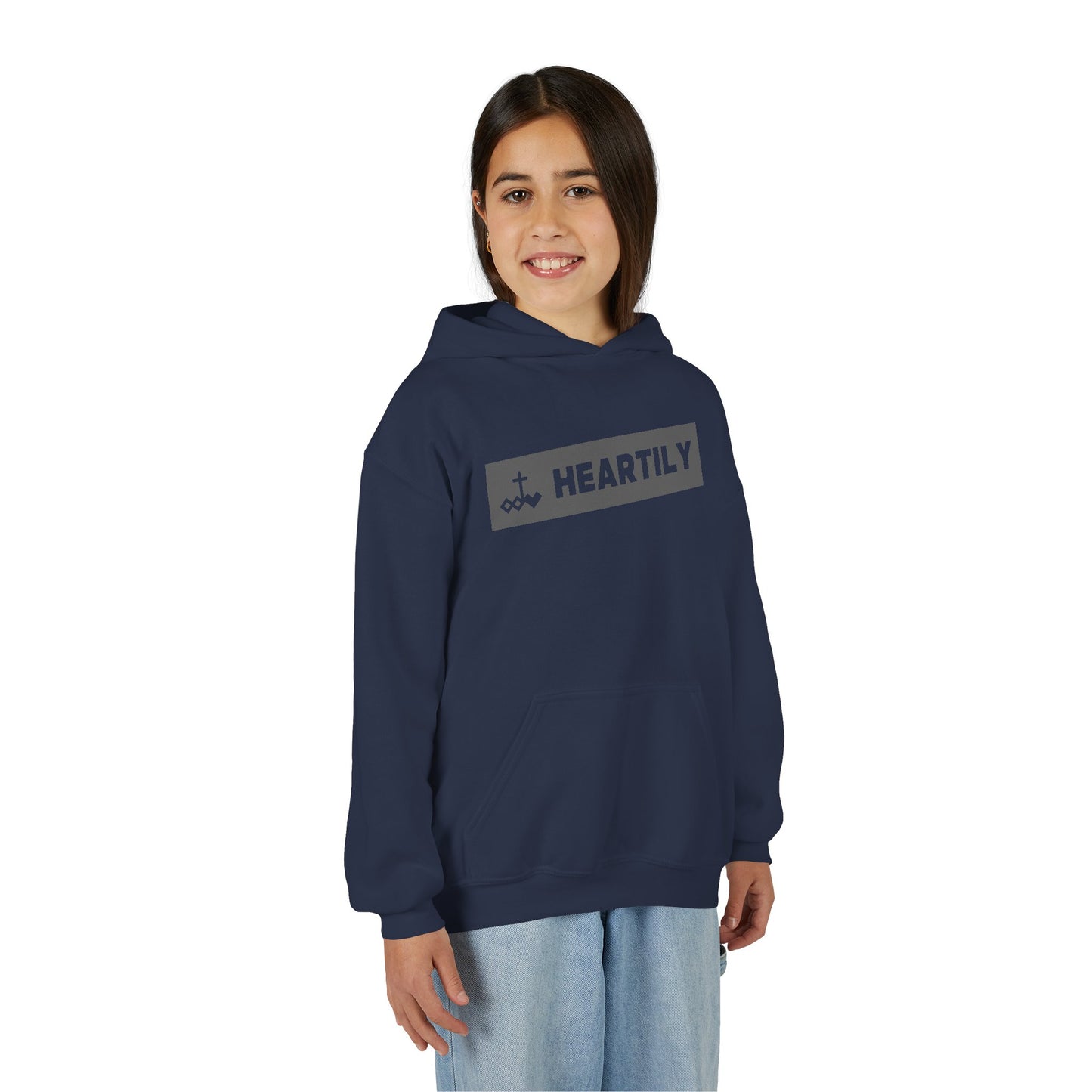 Bordered Name & Logo Youth Hoodie