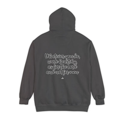 Cursive Colossians 3:23 Garment-Dyed Hoodie