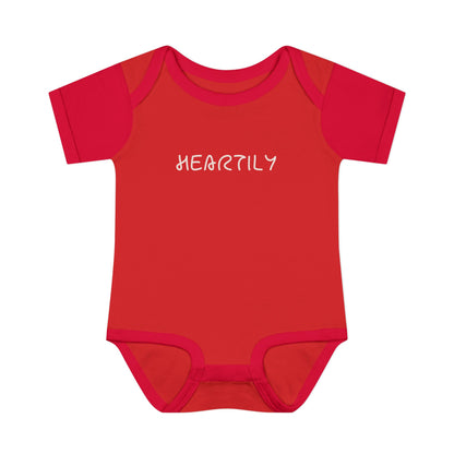 'Heartily' Script Baby Bodysuit