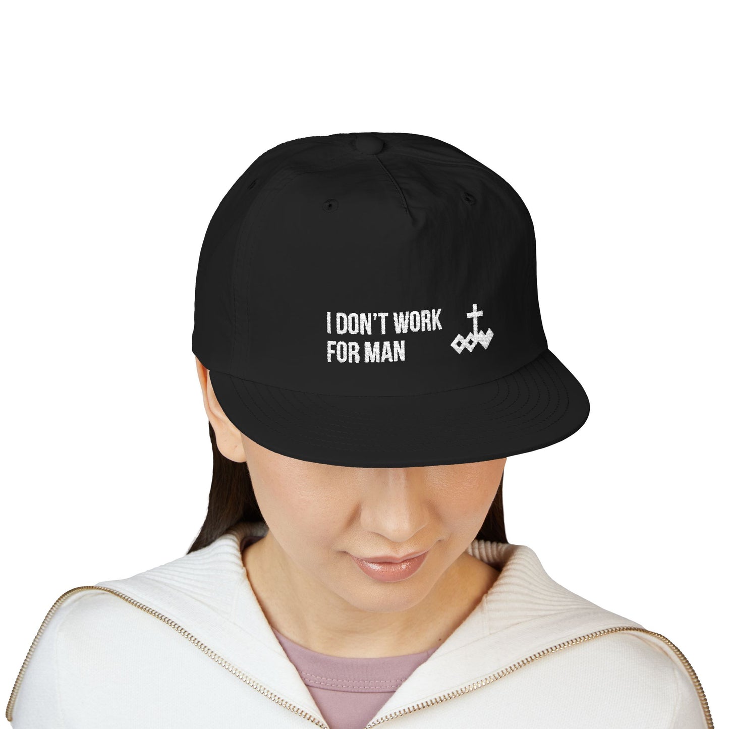 'I Don't Work for Man' Embroidered Snapback Surf Cap