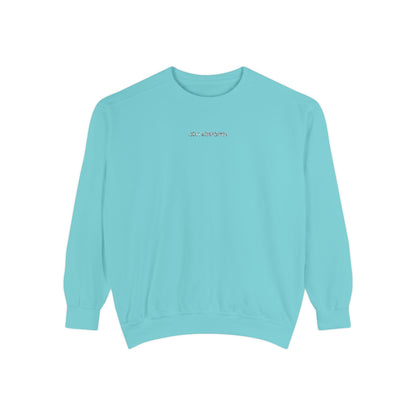 "I Don't Work for Men" Embroidered Garment-Dyed Sweatshirt