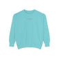 "I Don't Work for Men" Embroidered Garment-Dyed Sweatshirt