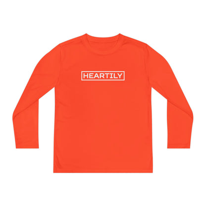 Bordered Heartily Youth Athletic Long Sleeve Tee