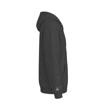 'Work Heartily' Embroidered Patch Zip Hoodie