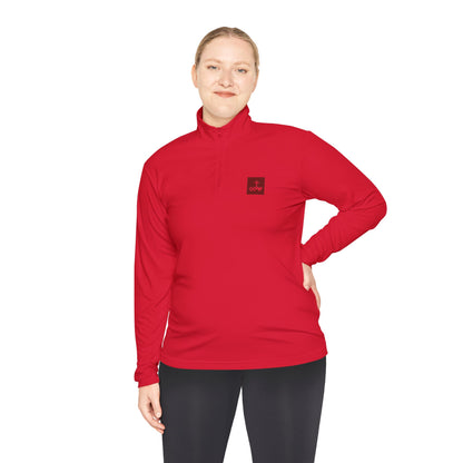Block Bordered Logo Quarter-Zip Pullover