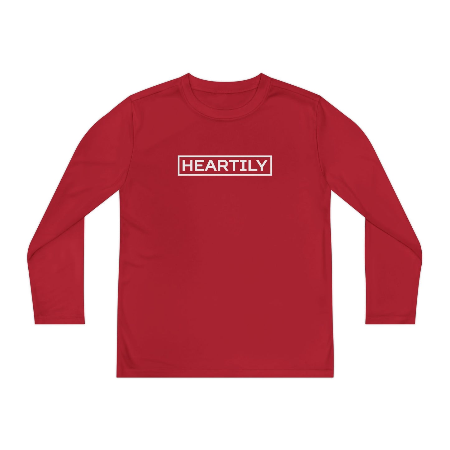 Bordered Heartily Youth Athletic Long Sleeve Tee