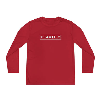 Bordered Heartily Youth Athletic Long Sleeve Tee