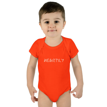 'Heartily' Script Baby Bodysuit
