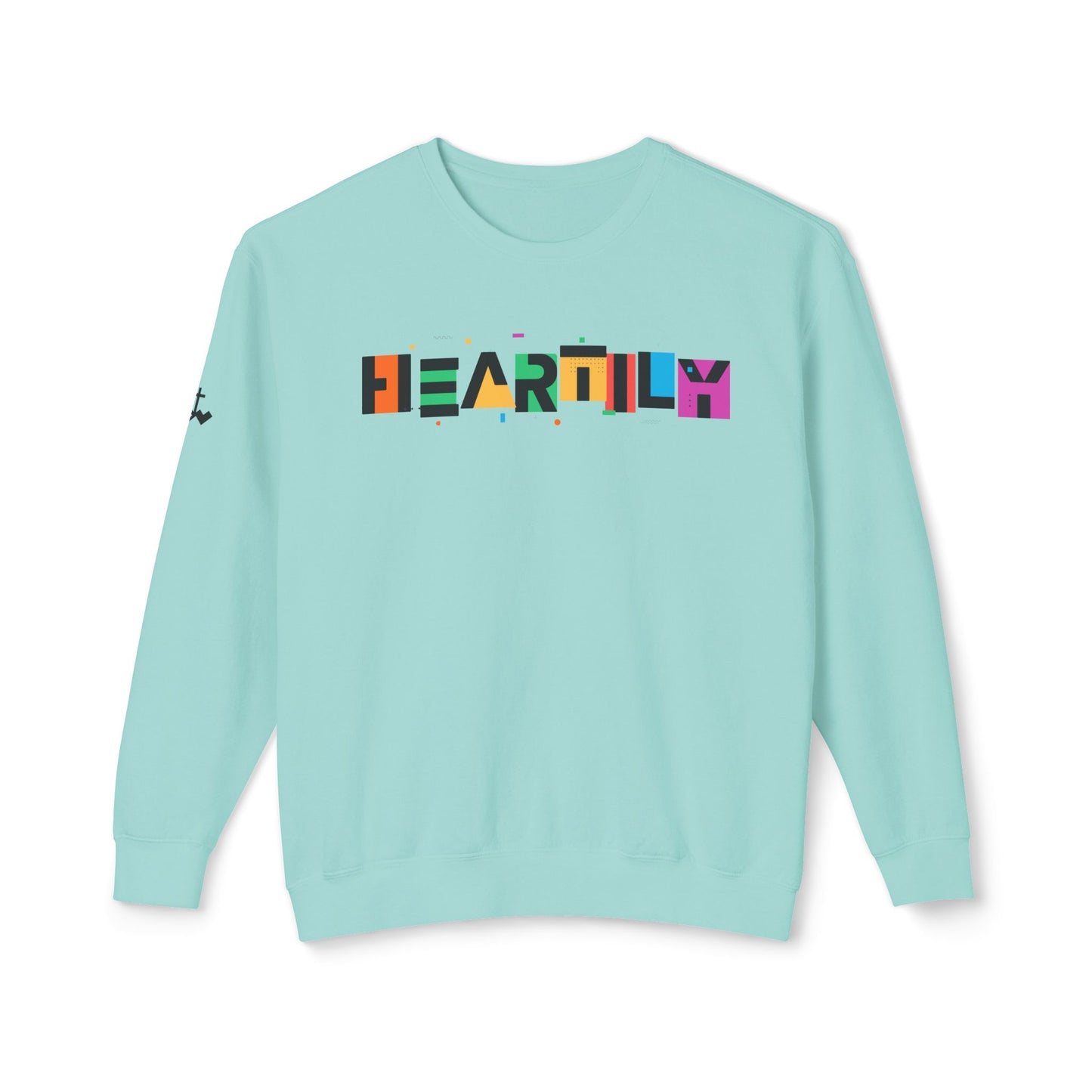 Unisex Heartily Color Font Crewneck Sweatshirt