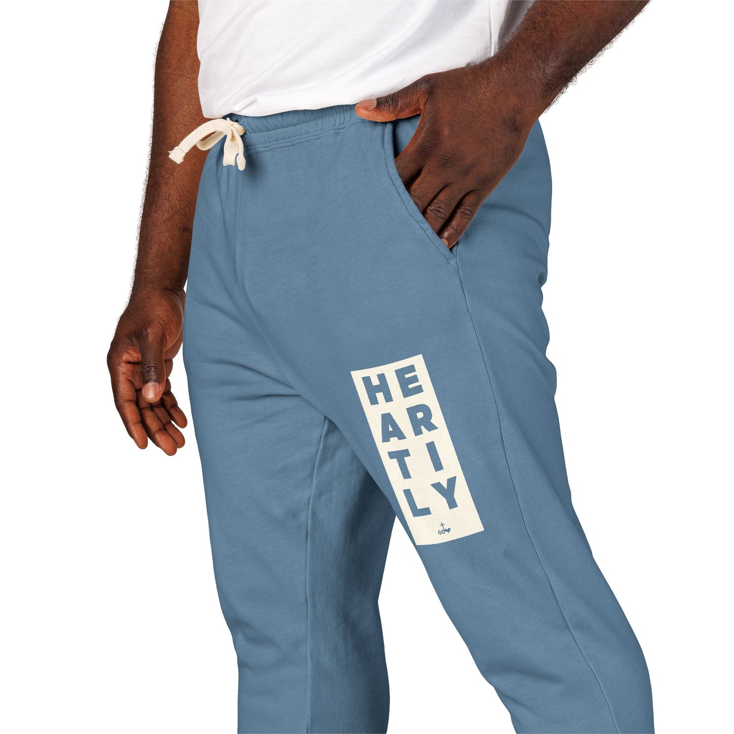 Block Border Heartily Garment-Dyed Fleece Joggers