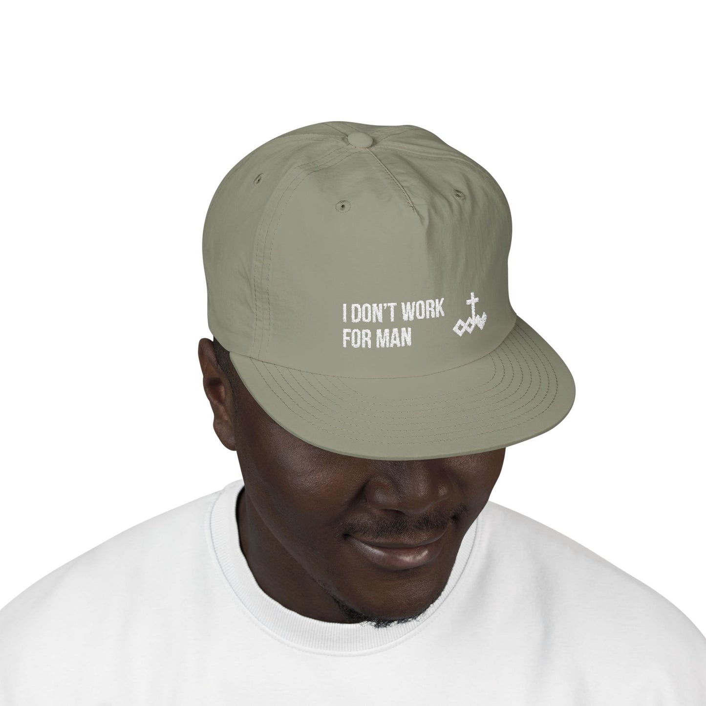 'I Don't Work for Man' Embroidered Snapback Surf Cap