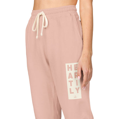 Block Border Heartily Garment-Dyed Fleece Joggers