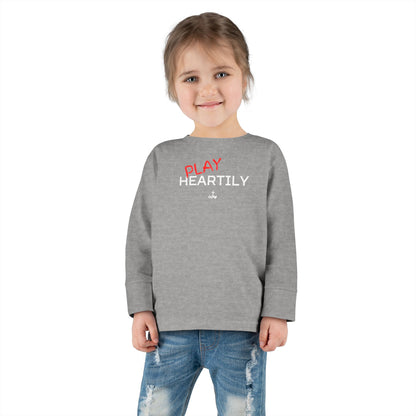 Toddler Long Sleeve "Play Heartily" Tee