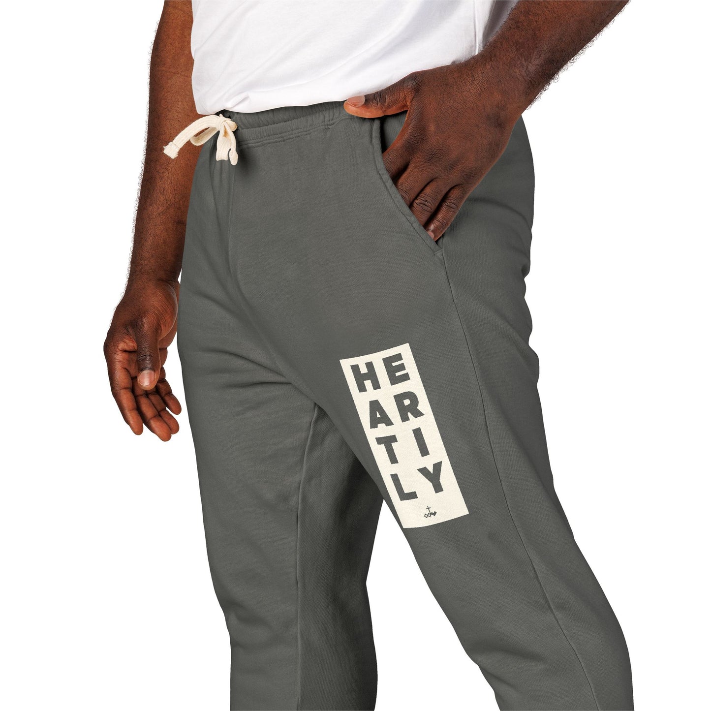 Block Border Heartily Garment-Dyed Fleece Joggers