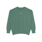 "I Don't Work for Men" Embroidered Garment-Dyed Sweatshirt