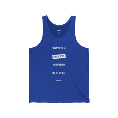 Colossians 3:23 Unisex Jersey Tank