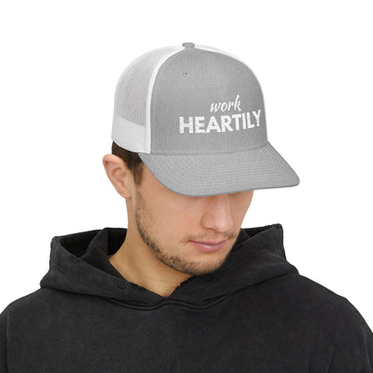 "Work Heartily" Snapback Trucker Cap
