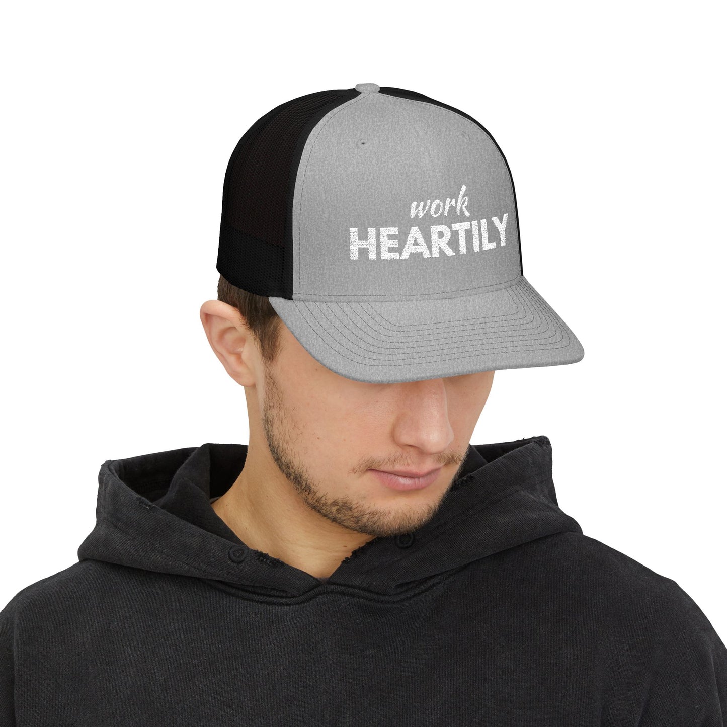 "Work Heartily" Snapback Trucker Cap