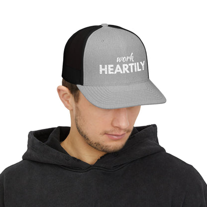 "Work Heartily" Snapback Trucker Cap
