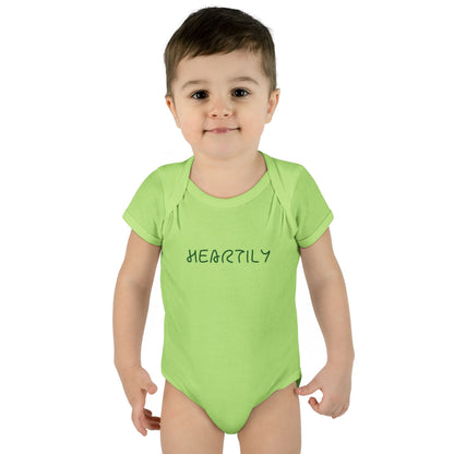 'Heartily' Script Baby Bodysuit