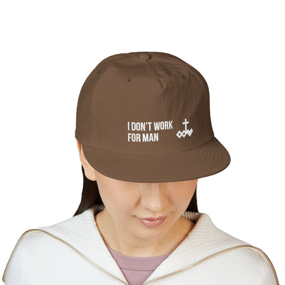 'I Don't Work for Man' Embroidered Snapback Surf Cap