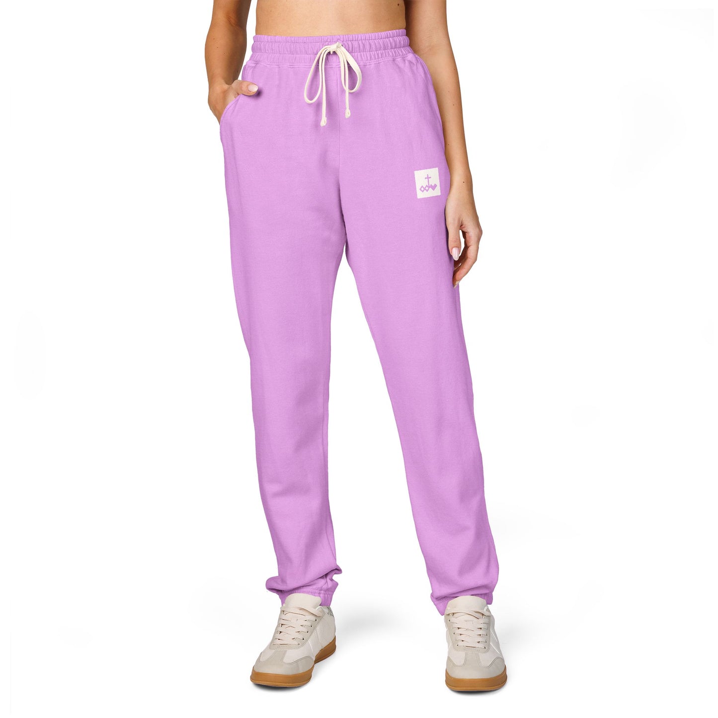 Block Bordered Logo Garment-Dyed Fleece Joggers