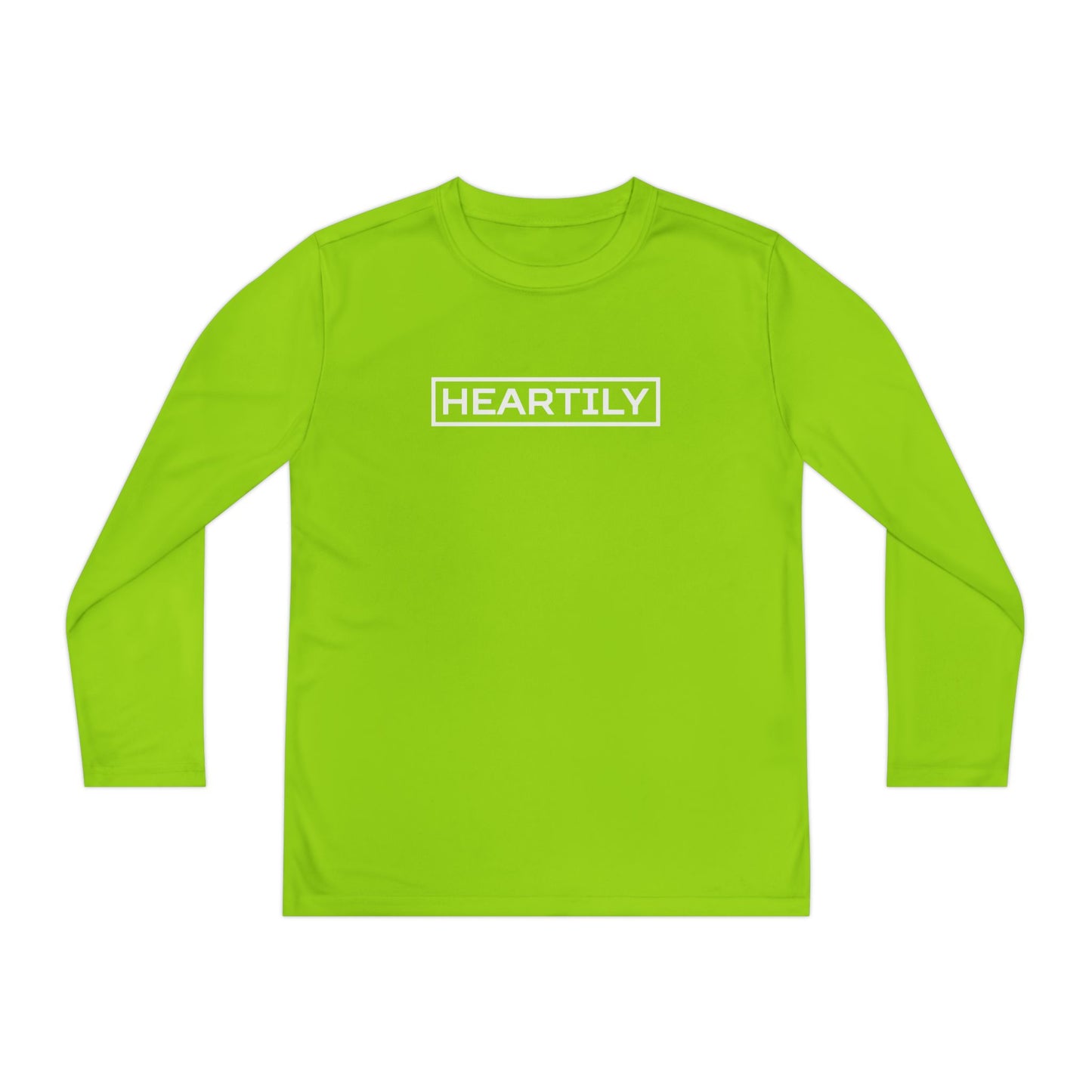 Bordered Heartily Youth Athletic Long Sleeve Tee