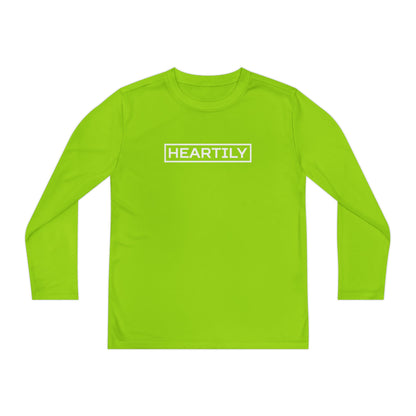 Bordered Heartily Youth Athletic Long Sleeve Tee
