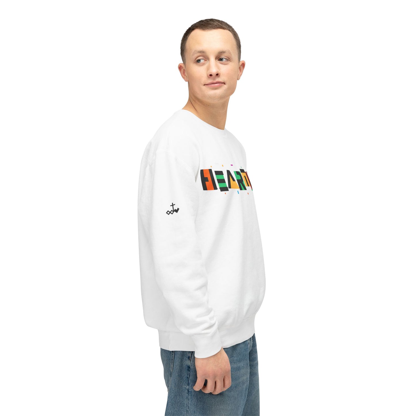 Unisex Heartily Color Font Crewneck Sweatshirt