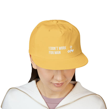 'I Don't Work for Man' Embroidered Snapback Surf Cap
