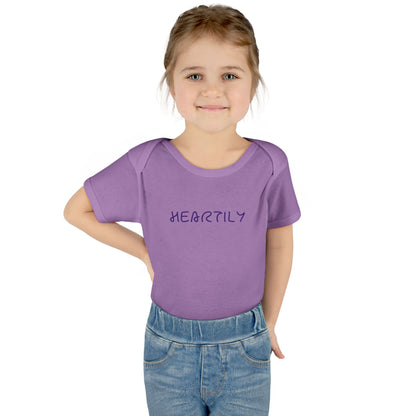 'Heartily' Script Baby Bodysuit